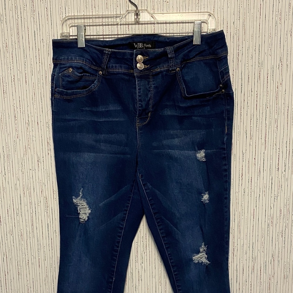 WBB Royalty Size 12 Stylish Blue Distressed Women Jeans